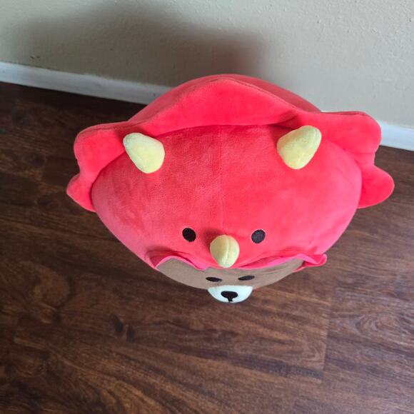 LINE FRIENDS Jungle Brown in Red Dinosaur Costume 14" Kawaii Stuffed Animal - Picture 5 of 6